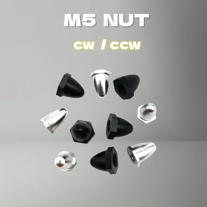 2/5pcs Brushless Motor Nut Bullet Head M5 M6 DJI2212 Model Aircraft Silver Swallow MT1806 2204 2206