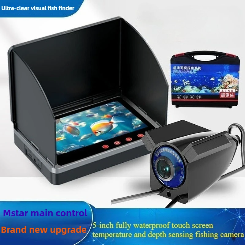 

5-inch fully waterproof ultra-clear touch visual fish finder temperature and depth sensing underwater fishing camera