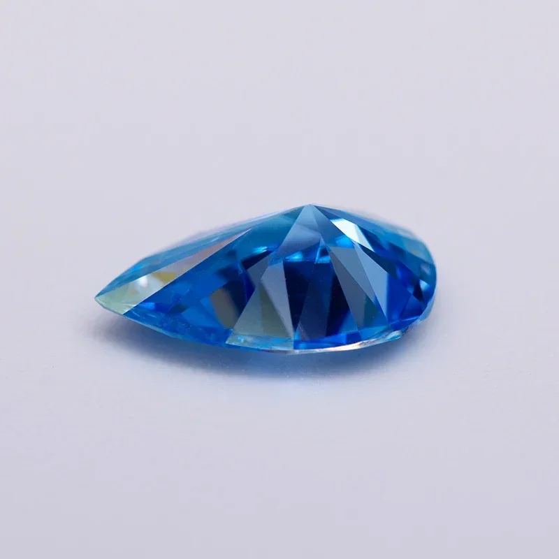 NEUER Moissanit-Lose-Stein in Eisblauem Farbton, Birnenförmiger Schliff, Laborgezüchteter Diamant, Hochwertige Materialien für die Schmuckherstellung, Inklusive Zertifikat – Detail 4