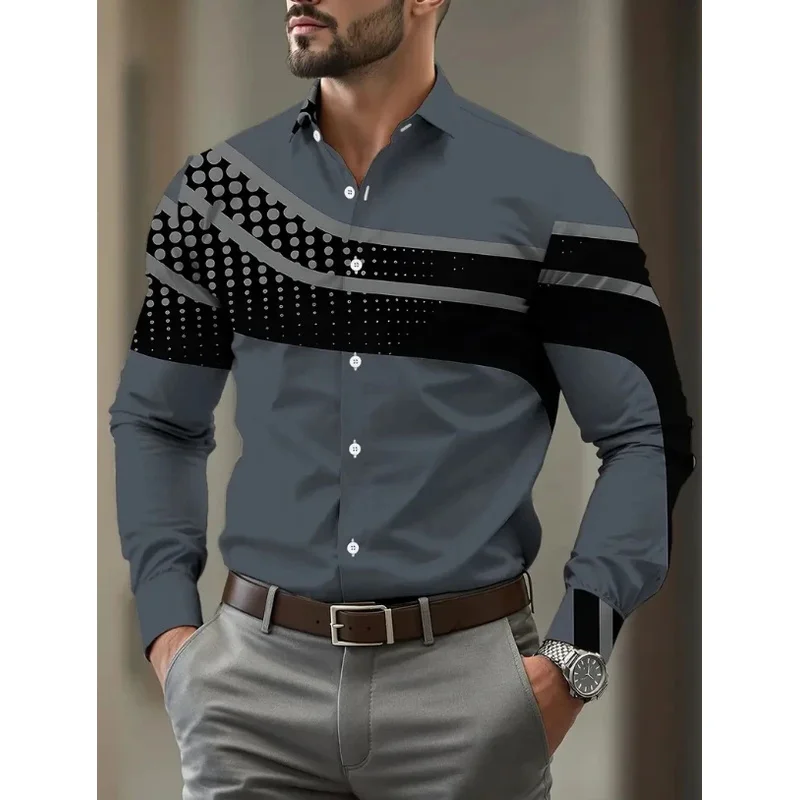 Koszula męska letnia z bawełny i lnu z kołnierzykiem, koszula plażowa z długim rękawem, jednolita, w stylu hawajskim, odzież wakacyjna, koszula we wzór róż.