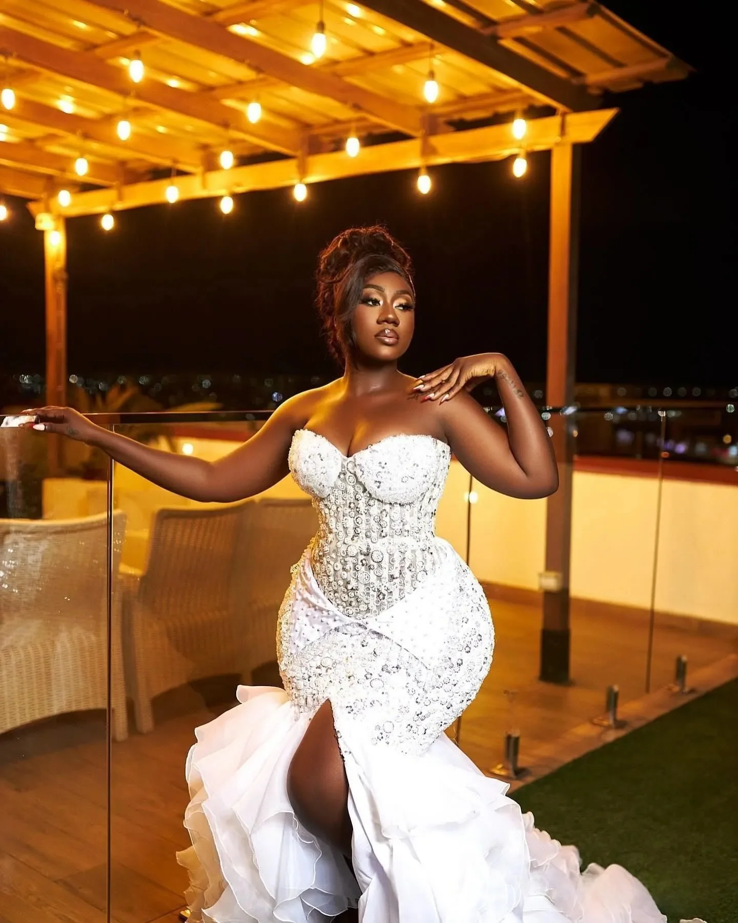 تخصيص زائد حجم فساتين الزفاف أثواب الزفاف للعروس حورية البحر الحبيب العنق الوهم مطرز الدانتيل مثير سبليت مطوي