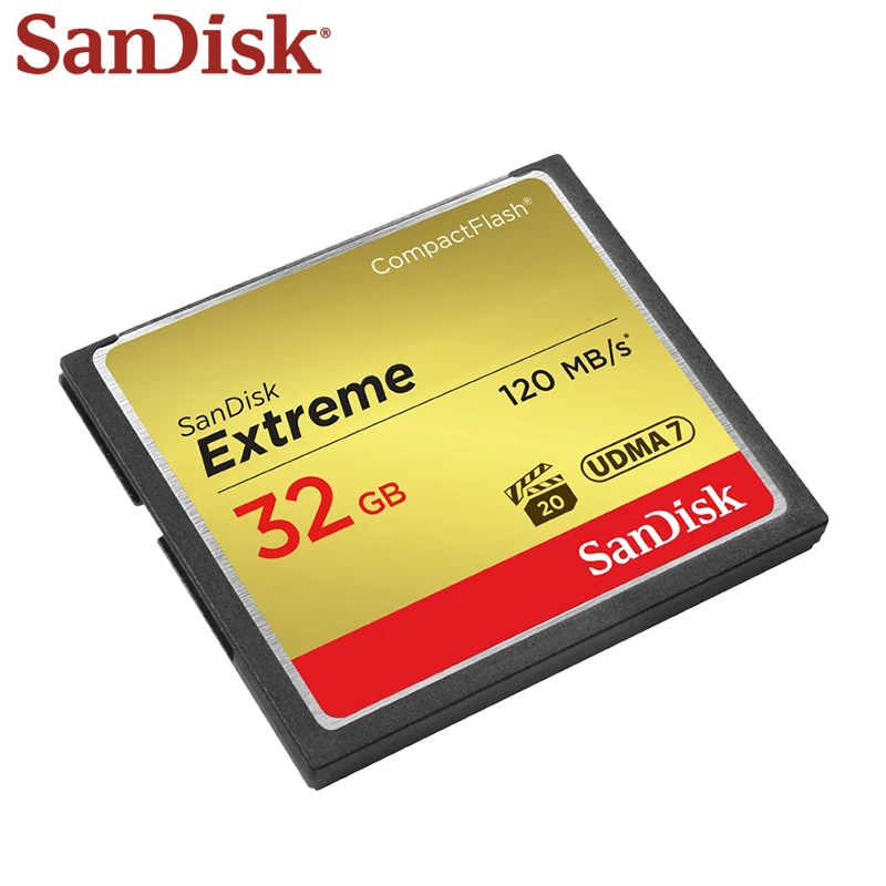 Sandisk Extreme CompactFlash Memory Card 32GB 64GB 128GB Read Speed Up To 120MB/s VPG 20 Storage CF Card UDMA 7 For Camera