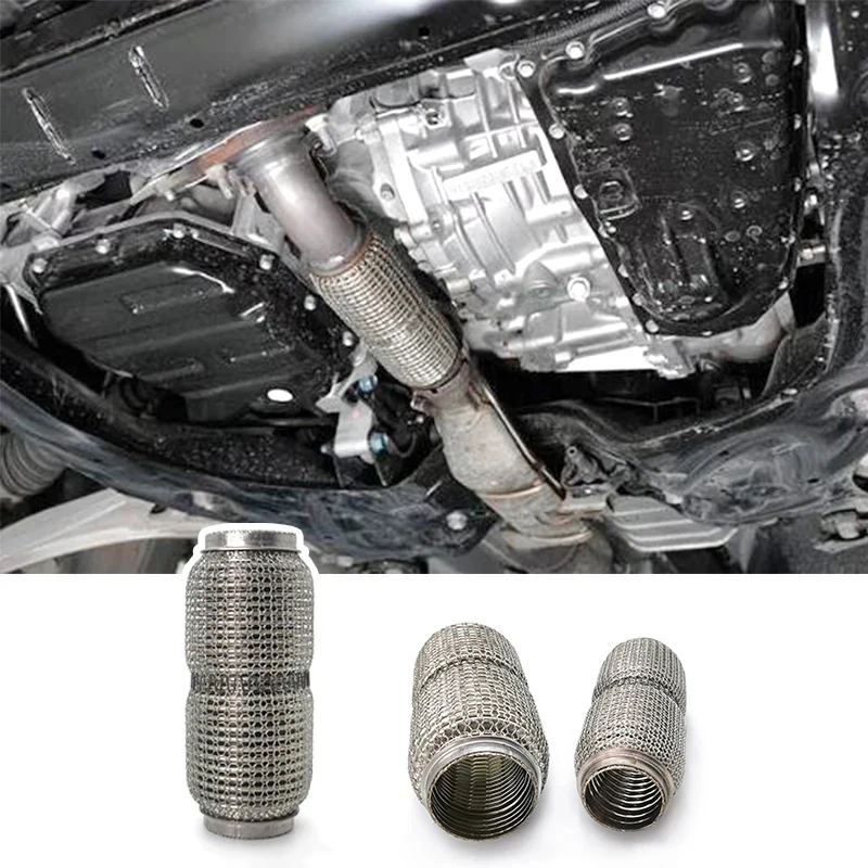 High Quality 201 304 Stainless Steel Flexible Exhaust Muffler Bellow Pipe Universal