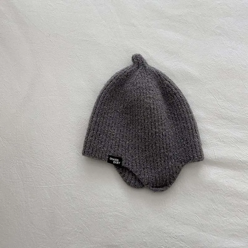 Gorro de punto suave para niños y niñas, gorro de lana con protección para los oídos, cubierta cálida, accesorios de invierno