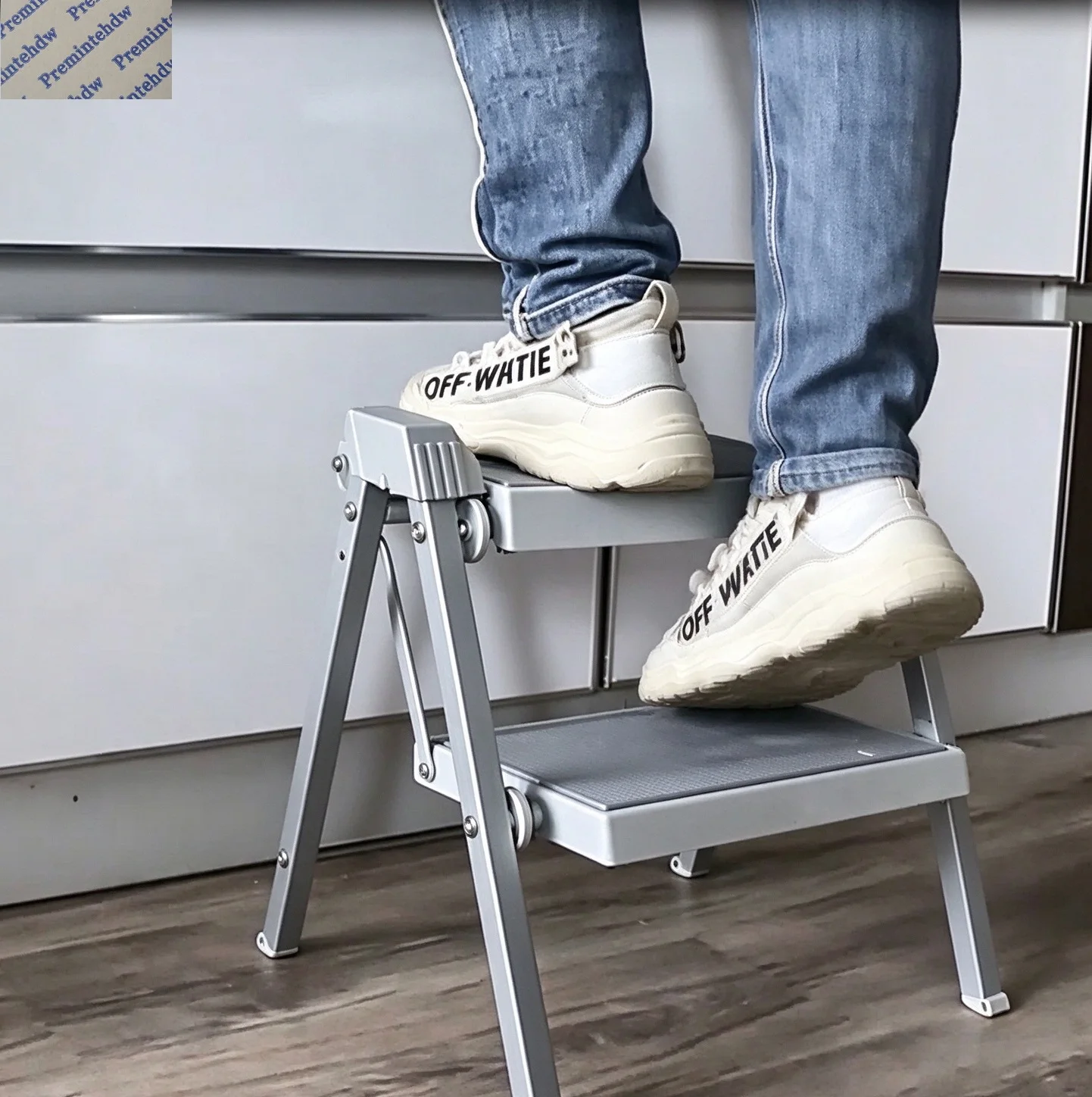 1Pc Kitchen 2-step Folding Portable Ladder Step Stool