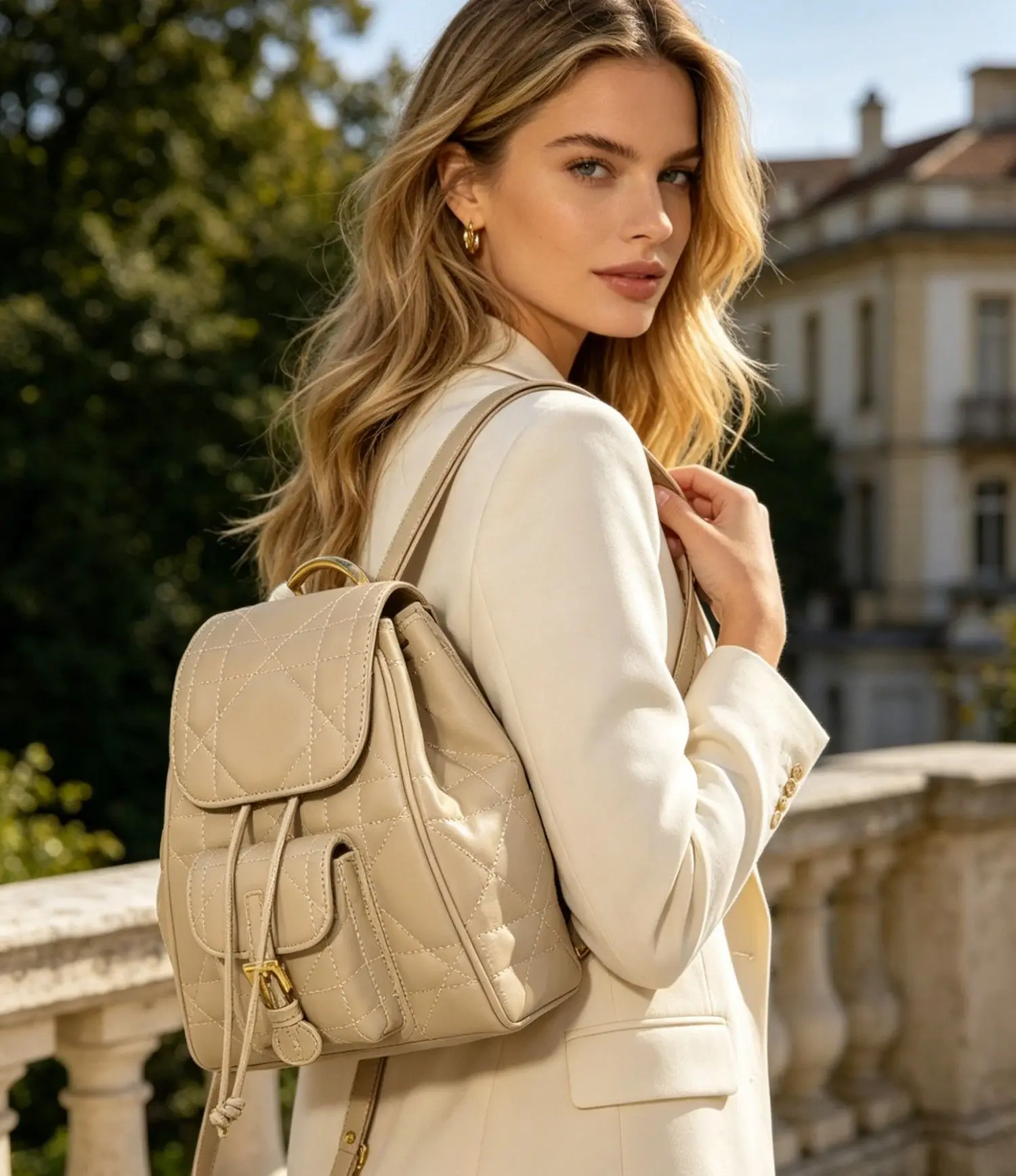 

Retro Leather Bags Contrasting Splicing Multi Pocket Portable Backpack New Casual Versatile Commuting Backpacks