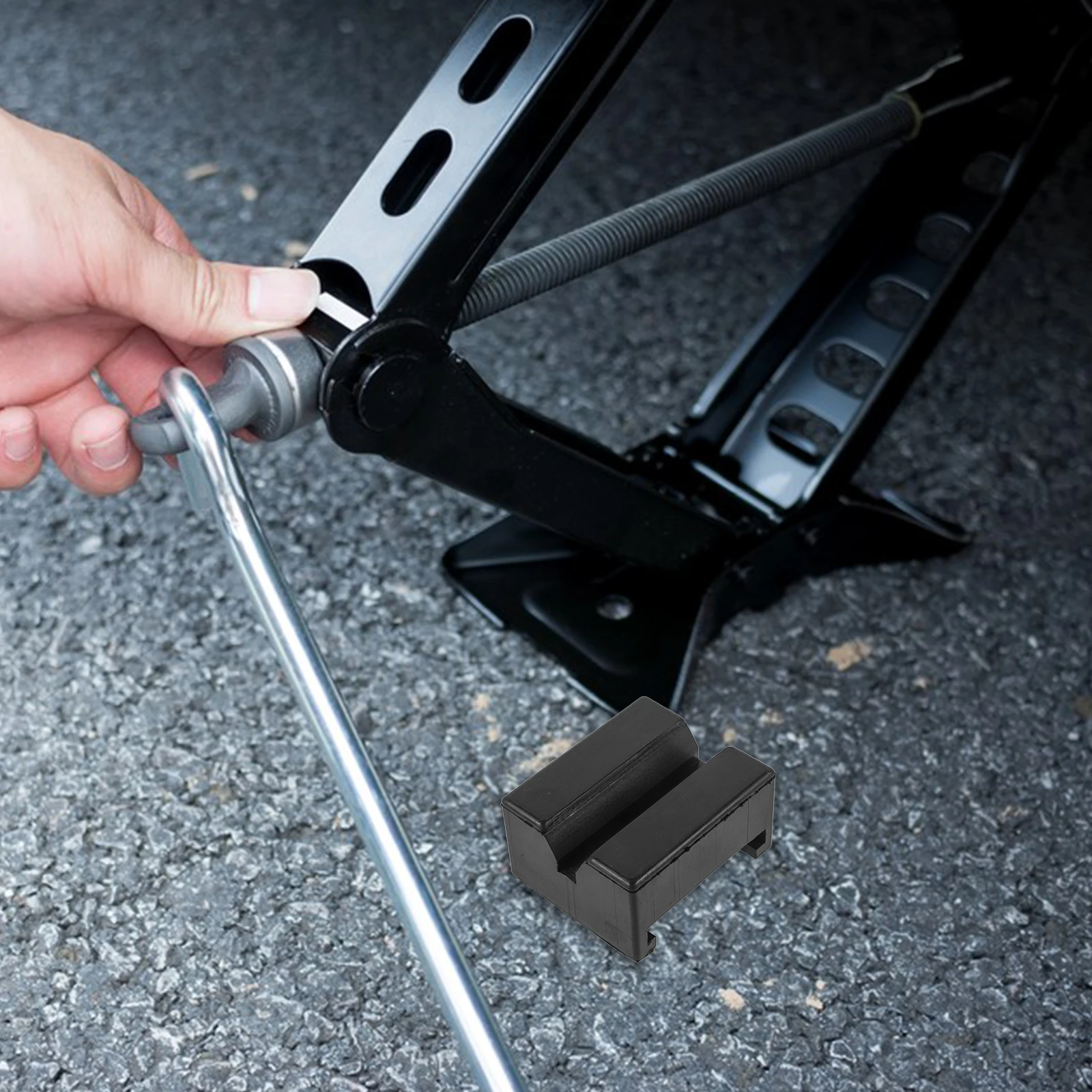 

Rubber Back-up Block Floor Jack Slotted Pad Stand Covers Extension Bracket Buffer Support Fold Pads for Lift