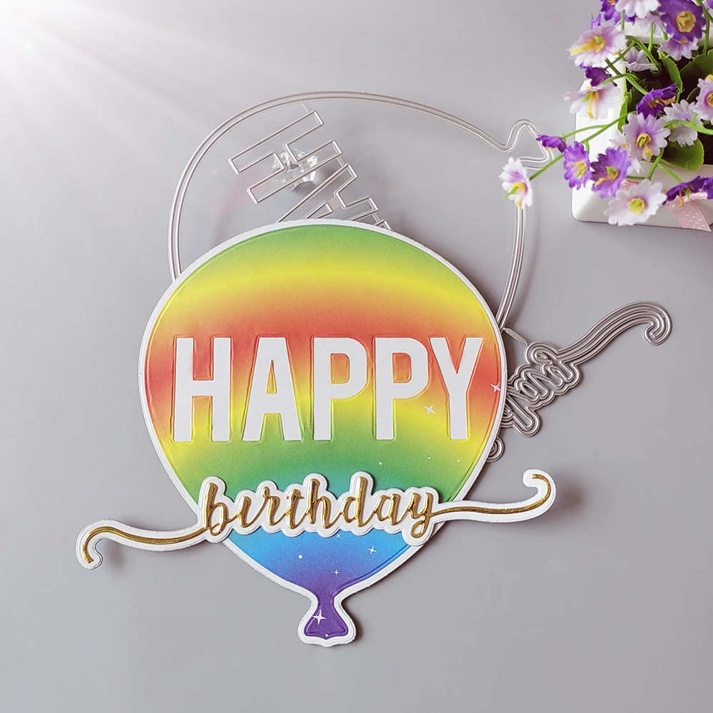 

New 17cm high birthday balloon cutting dies scrapbook decoration embossed photo album decoration card making DIY crafts