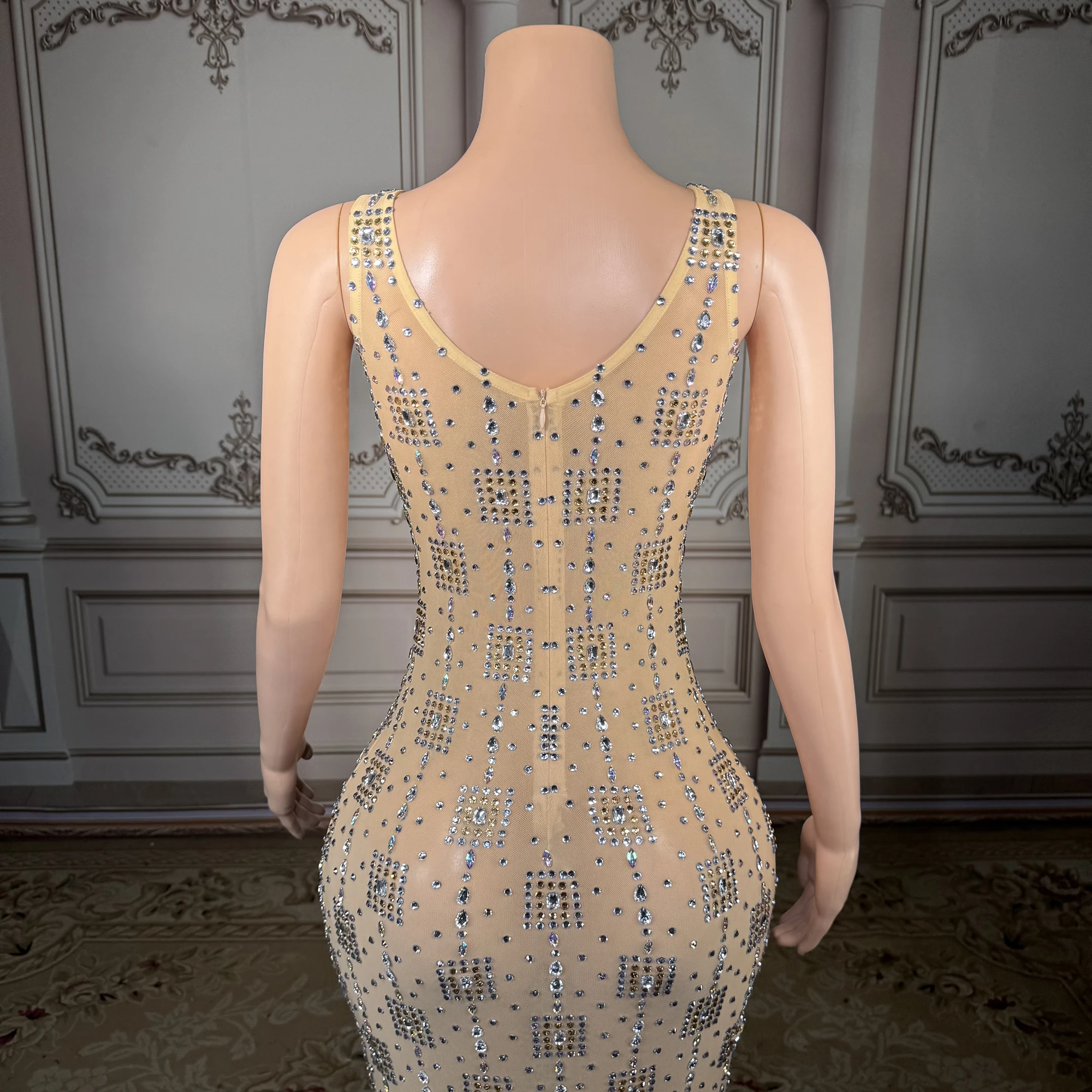 ZD mode robe de luxe pour les femmes robes de soirée pour les femmes robe longue robes de soirée en cristal