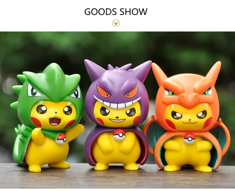 Pokm Cos Charizard Bulbasaur Blastoise Gengar Blind Box Anime Figur Puppe Geschenk – Detail 1
