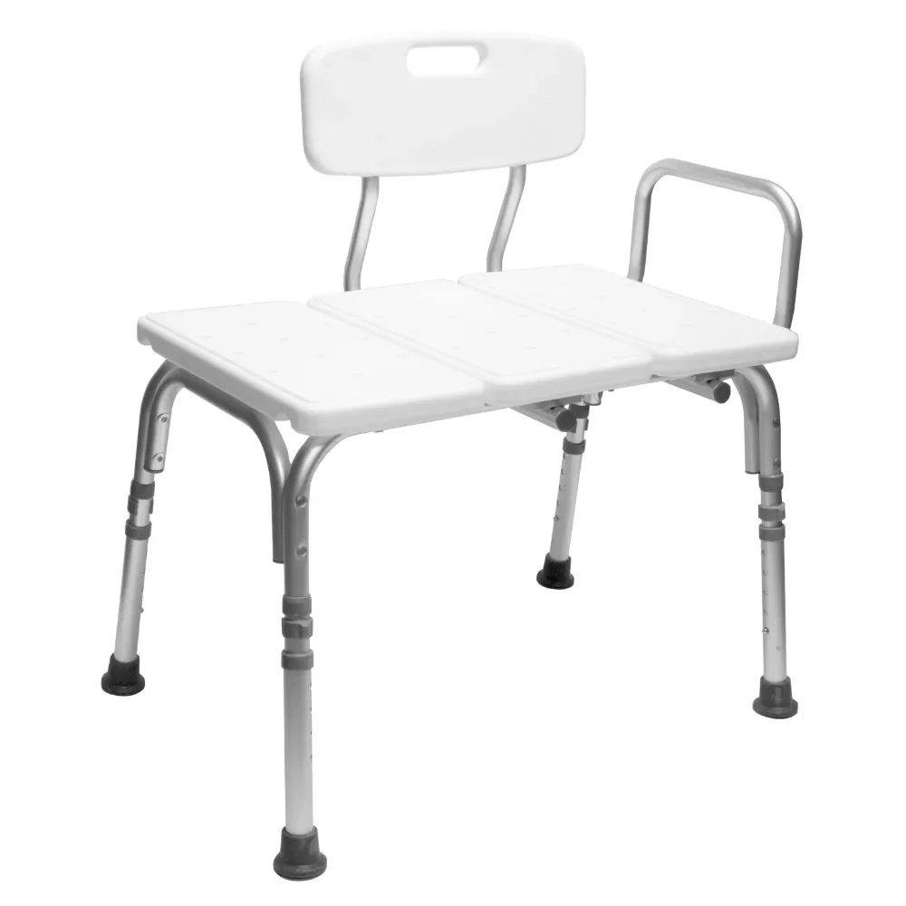 Carex Tub Transfer Bench with Height Adjustable Legs, Convertible for Left- or Right-Hand Entry