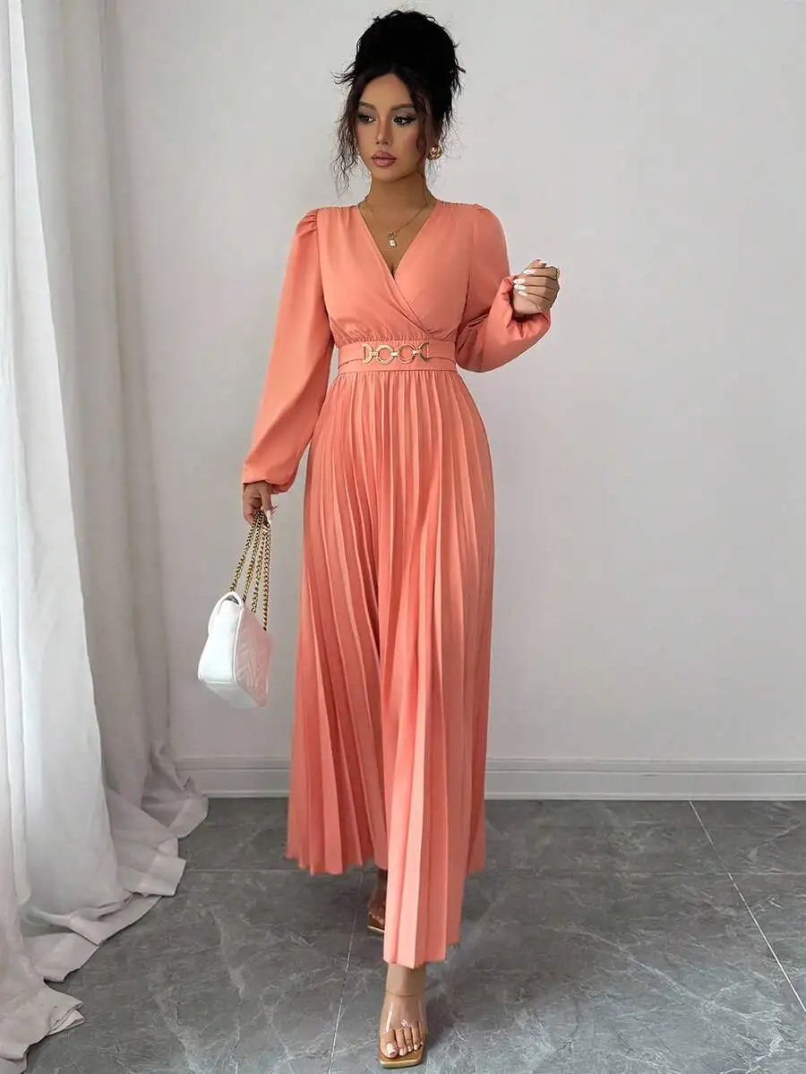 Elegante abito plissettato, adatto per il ritorno a scuola, compleanni, matrimoni, Natale