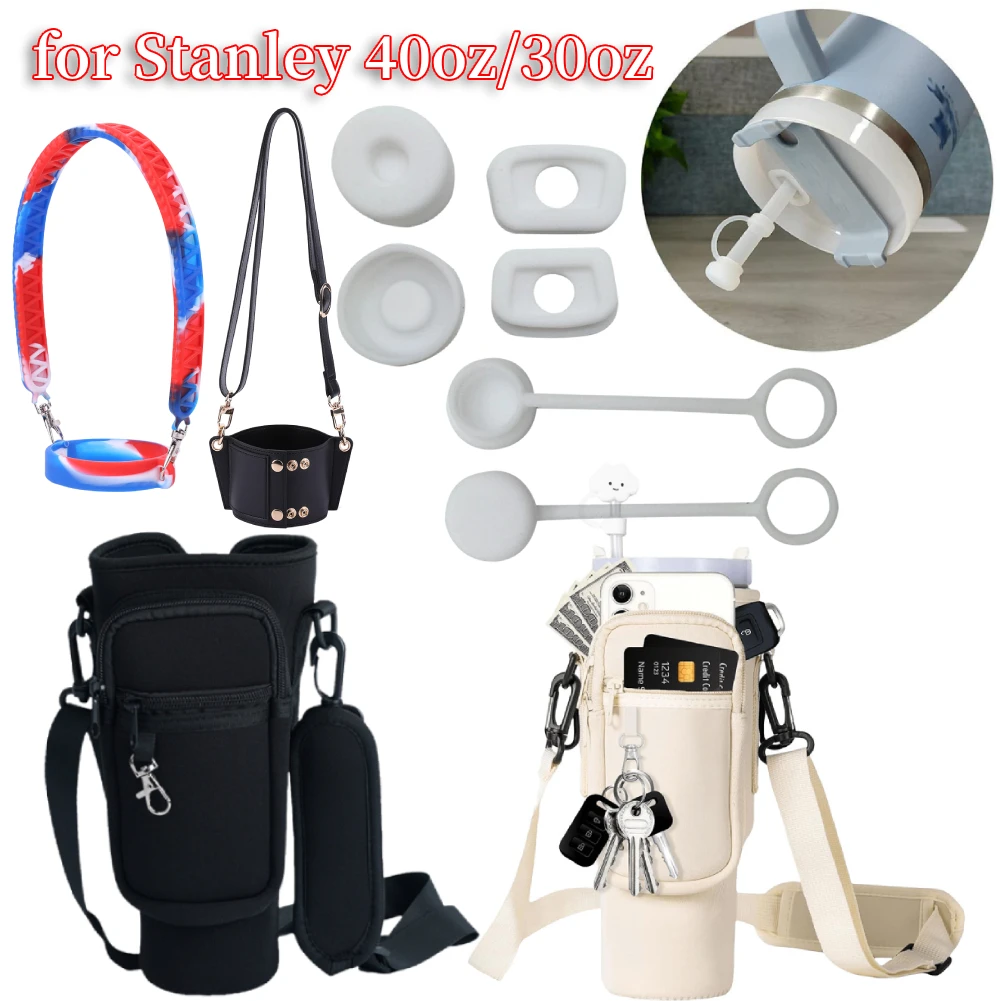 Für Stanley Quencher Cup Hülle 40 Unzen Neopren Wasser flasche Trage tasche mit Handy tasche Wasser flasche Abdeckungen Flaschen halter Beutel