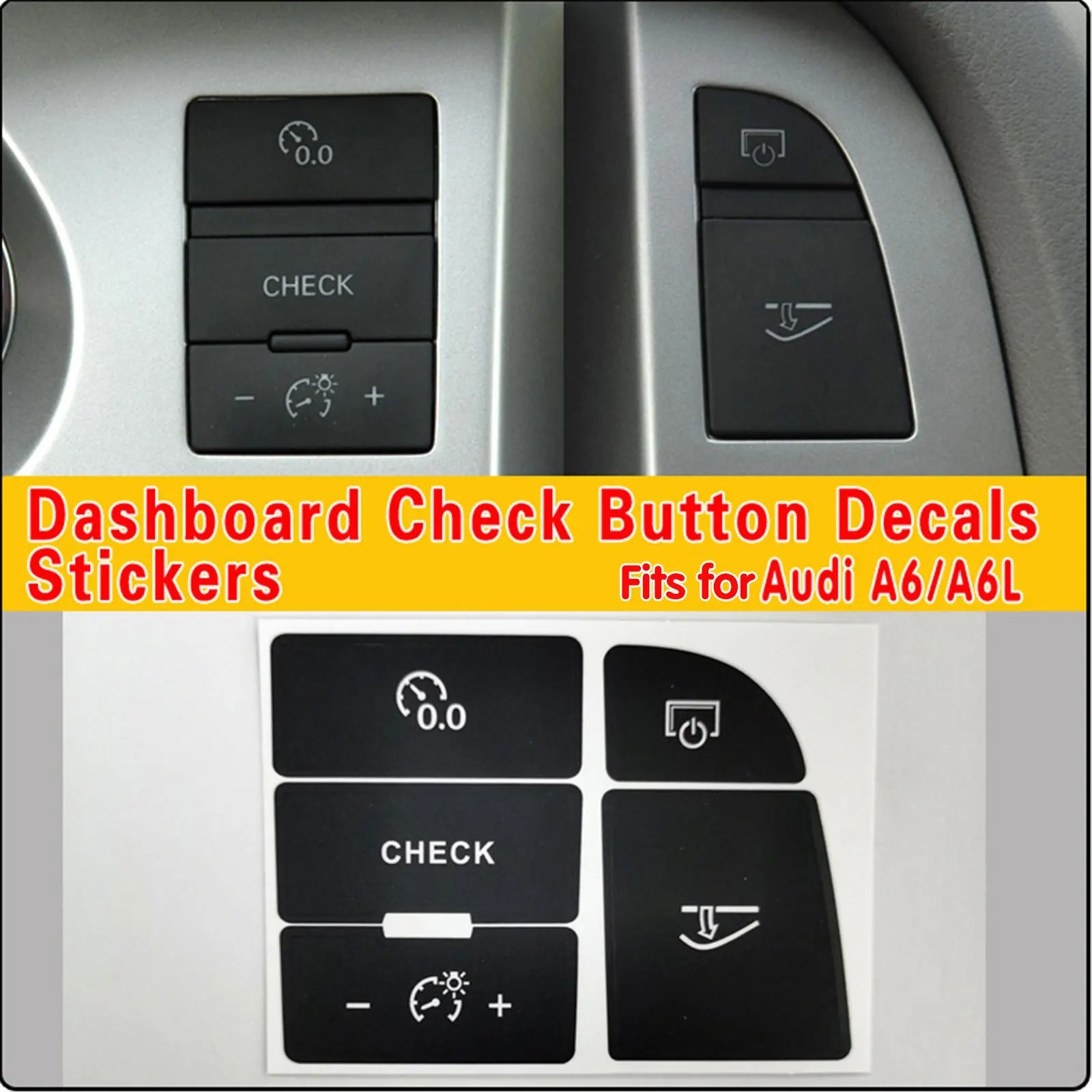 Suitable for Audi A6/A6L 05-11 central control glove box button repair sticker Dashboard Check 