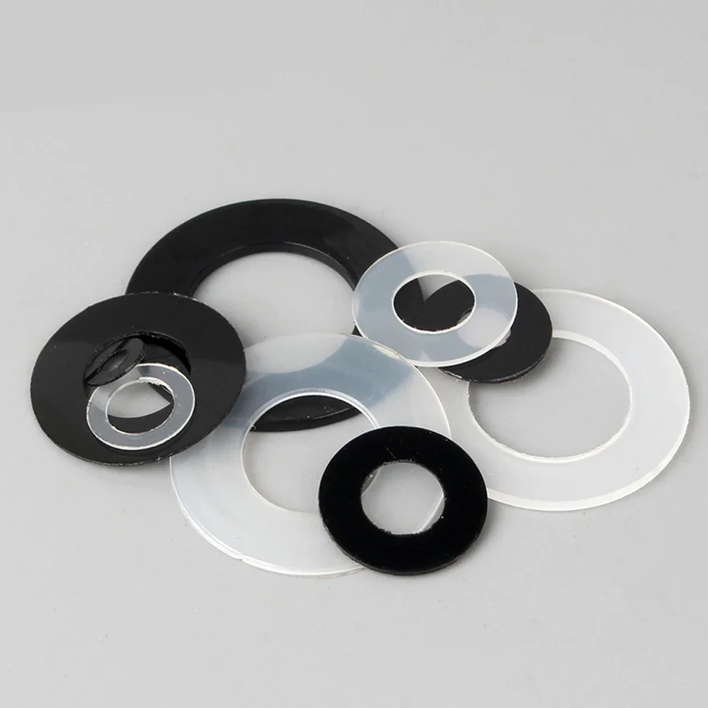 50/100/200Pcs 0.3/ 0.5/ 0.8mm M2 M2.5 M3 M4 M5 M6 M8 M10 Plastic Nylon Ultrathin Washer Flat Ring Seal Washer Gasket