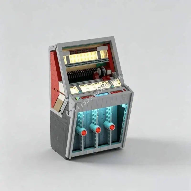 1346PCS MOC Vintage Jukebox Retro Music Machine Model Custom Puzzle Creative Assembly Building Blocks Collectible Display Gifts