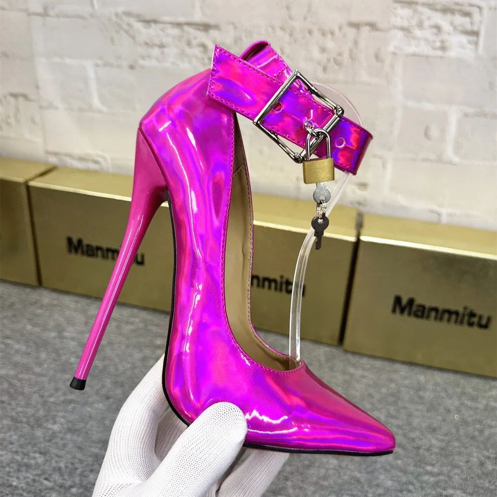 

16/14CM Laiser Painting High Heels,Women Pumps,Unisex Bedsides Cosplay Shoes,Pointed Toe,Big Buckle Strap,Lockable,Custom Colors
