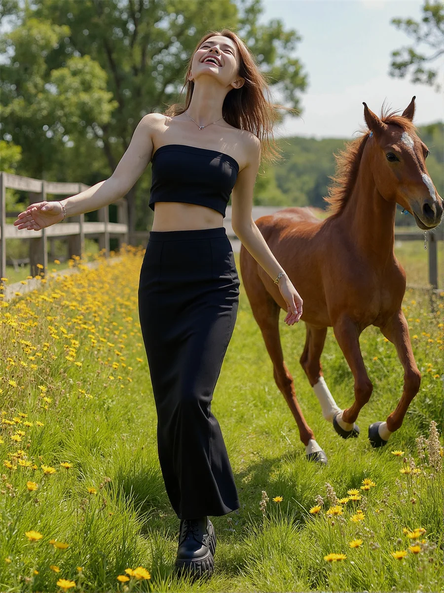 Jupes pour femmes coupe régulière noir Vintage haut de gamme vêtements de travail femmes mince cheville longueur formelle coupe droite costume matériel de mode