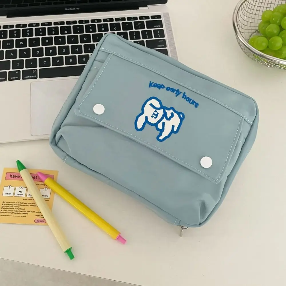 Cute Large Capacity Pen Bag Multi-functional Large Opening Design Pencil Case Scrapbook Storage Bag School Office