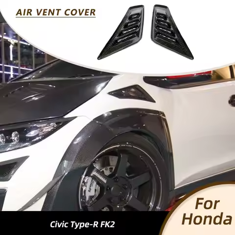 Car Air Vent Cover Side Fender Trims for Honda for Civic Type R FK2 Hatchback 2015 2016 Car Racing Body Kits DRY Carbon Fiber