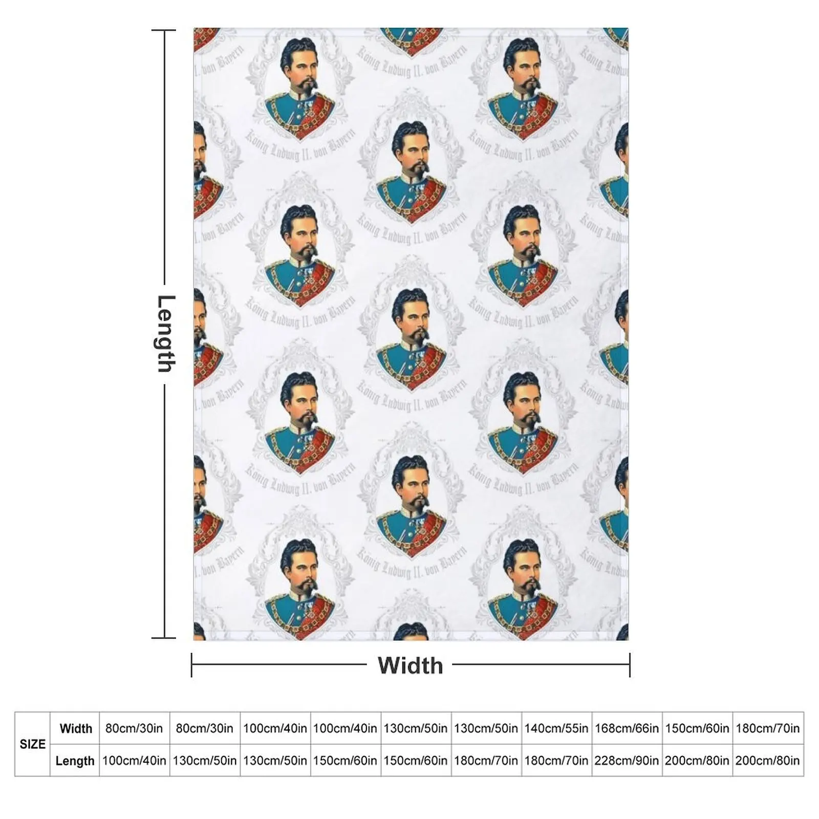 KING LUDWIG II OF BAVARIA Throw Blanket couch cozy soft plush fuzzy picnic outdoor blanket