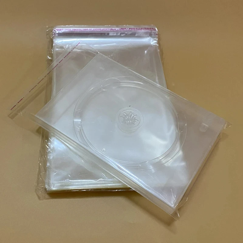 50Pcs/lot Transparent Self-adhesive Packaging Bag CD DVD Box Storage Opp Bag