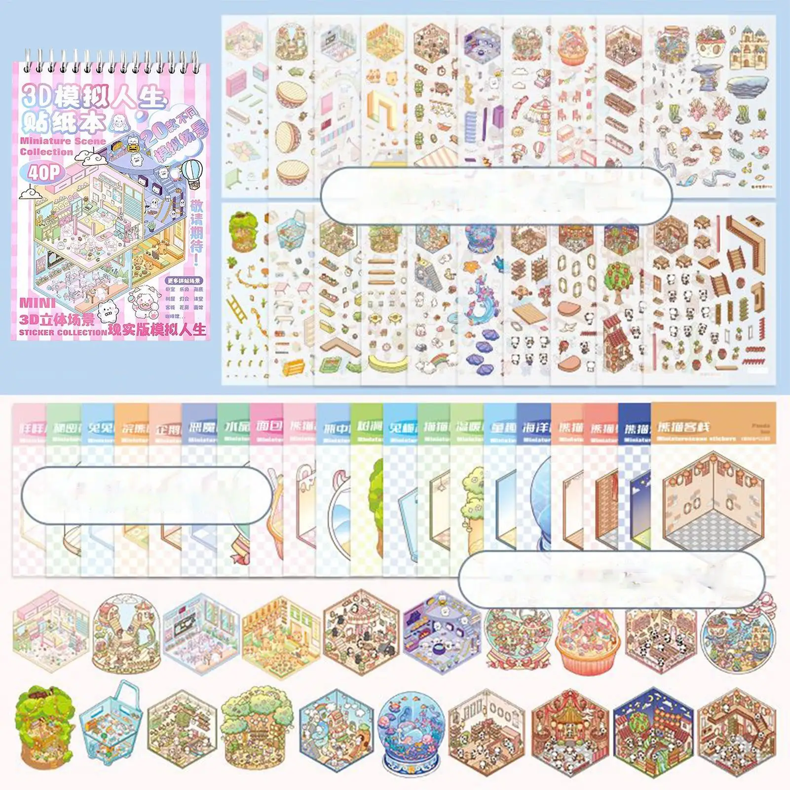 Aufkleber-Szene, Cartoon-Miniatur, Fantasie, lustige Kunst, Kunsthandwerk, lustiges Aufkleberbuch für Erwachsene, Liebhaber, Freunde, Kinder, Jugendliche, Teenager
