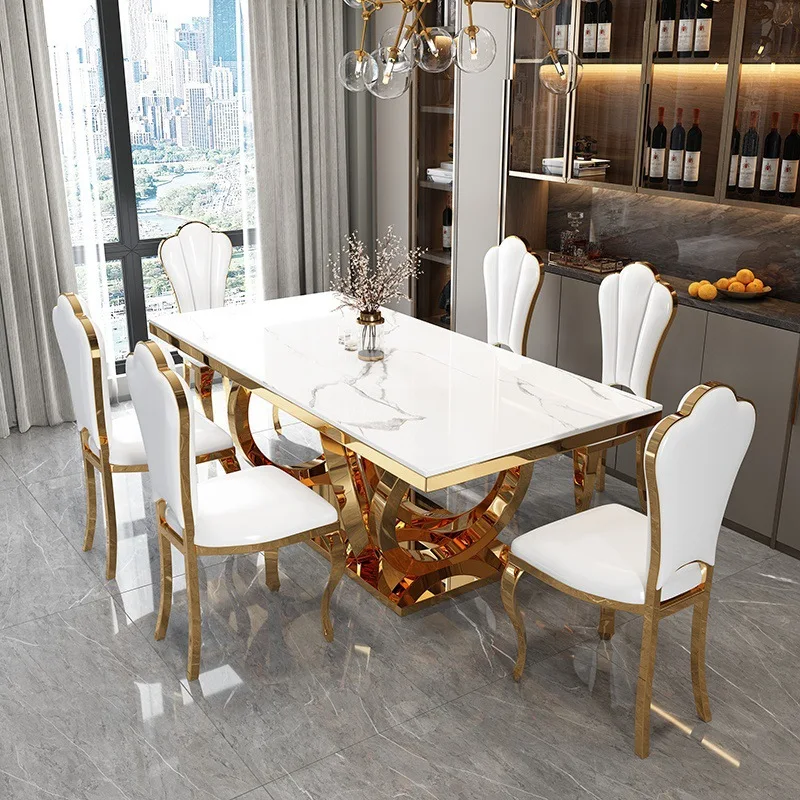 Design Cloth Luxury Dining Table Marble Legs Metal Lounges Portable Dining Table Basses Nordic Tavolo Pranzo Furniture For Home