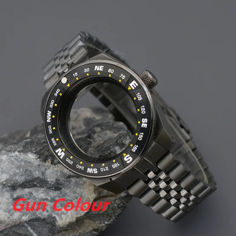 Mod Gun Colour Men‘s Watch Diving Case Bracelet Fit King Samurai PROSPEX Series Watch for NH34 4R35 4R36 NH35 NH36 Movement