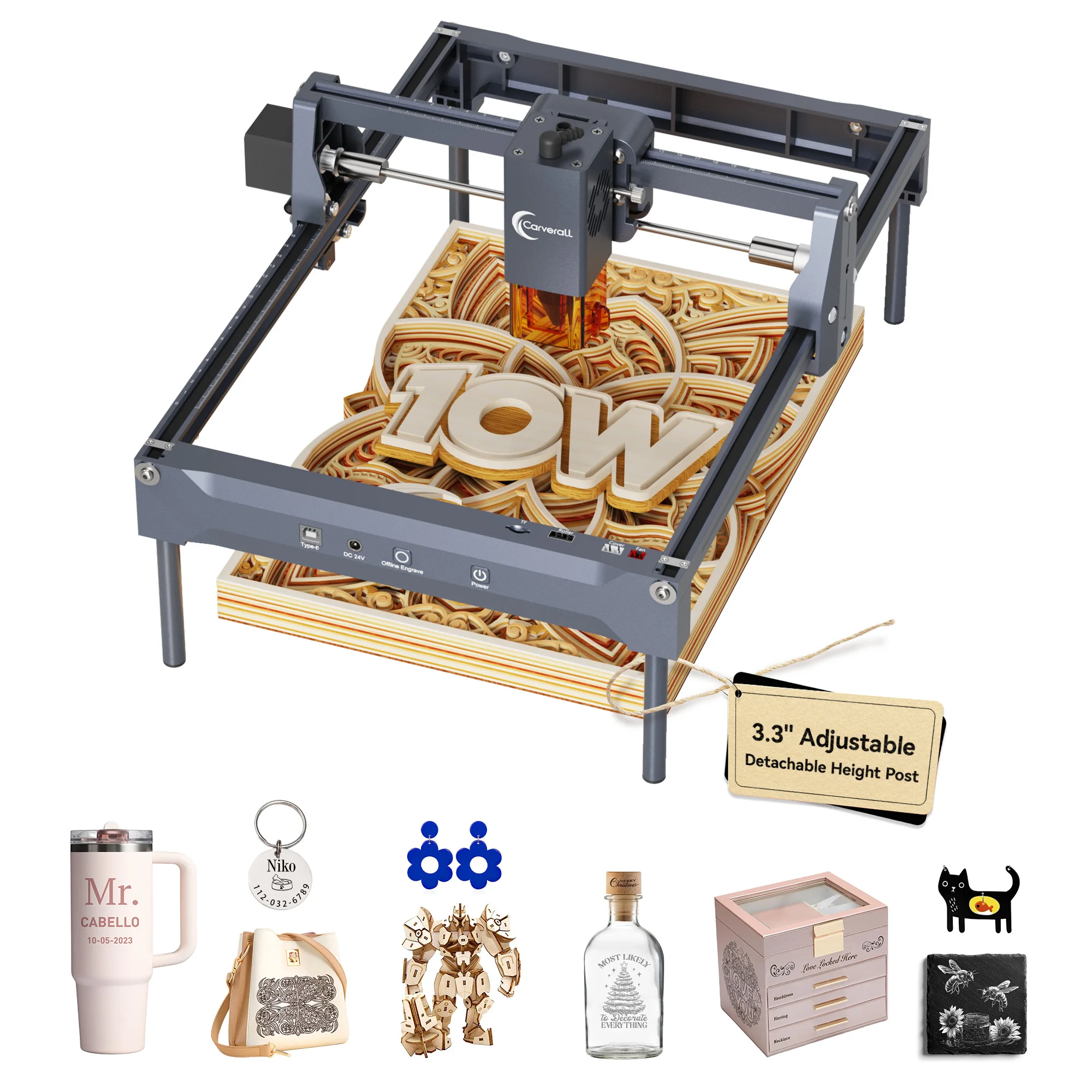 

Laser Engraving Machine Engraver Cutter for Wood Leather Acrylic Coated Metal