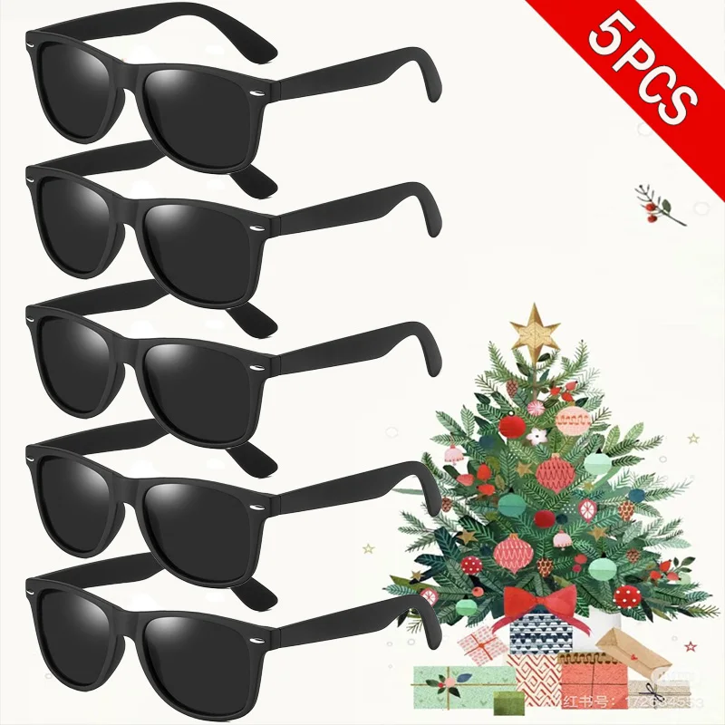 5 قطع للنساء/الرجال إطار بلاستيكي مربع نظارات عصرية ملونة غير رسمية، لحفلات المهرجانات والعطلات والتصوير الفوتوغرافي في الشوارع #2