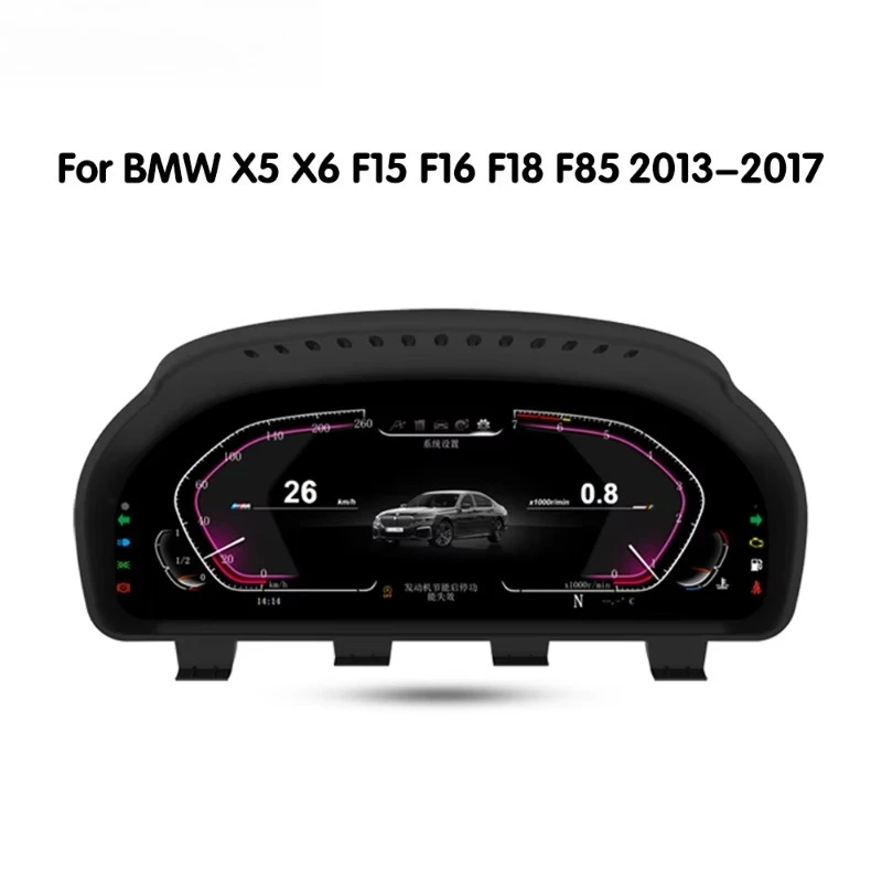 12.3 Inch Digital Instrument Cluster for  X5 X6 F15 F16 F18 F85 2013-2017 Car Cockpit LCD Speedometer Panel Linux HD Display