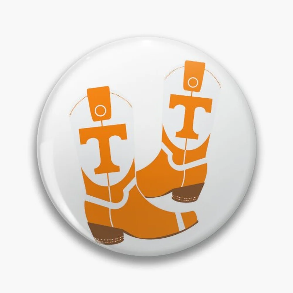 University of Tennessee Cowboy Boots Pin Holographic Star Heart Pin Brooches Laminated Button Fashion Accessory