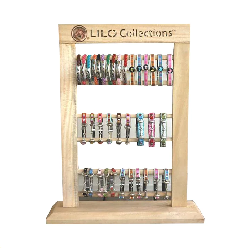 custom.Apache Custom Wood Pet Collar Display Stand Racks Pet Store& Supermarket & Pet Supplies