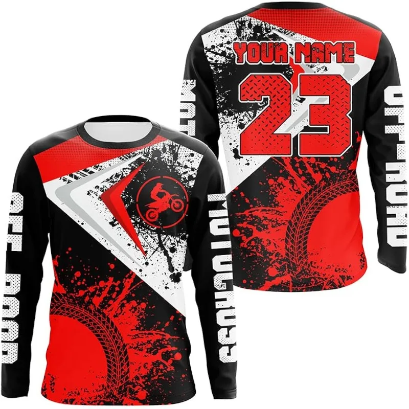 

Men's Motocross Quick Drying Sports Long Sleeved T-Shirt 3D Thin Breathable and Sweat Absorbing Off-Road Motorcycle Racing Suit