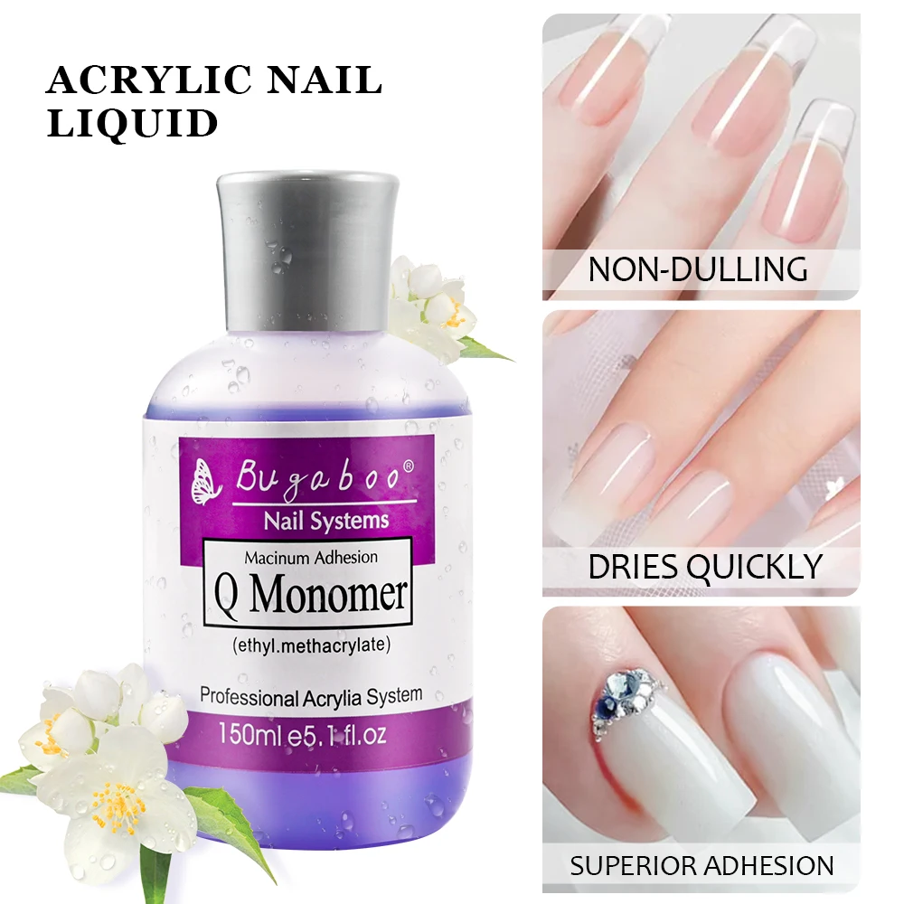 Monómero acrílico líquido EMA, líquido de cristal no amarillo para extensión de uñas artísticas, polvo de tallado, 5oz(150ml)