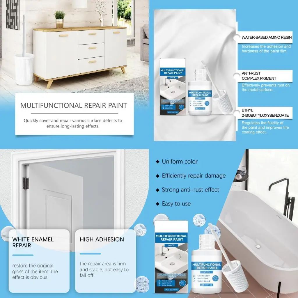 M7DA Waterproof Tile Ceramic Crack Repair Paint Quick Drying Scratch Remover Liquid For Bathtubs Ceramic Tiles Enduring