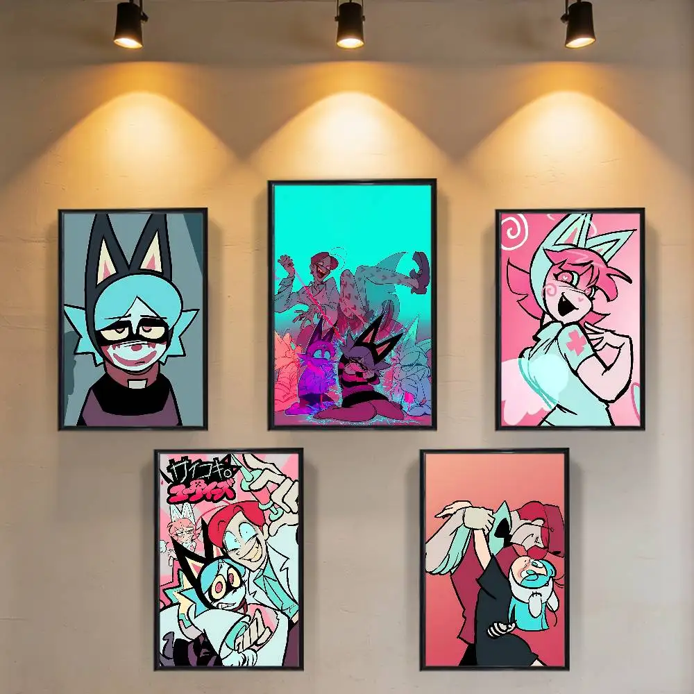 

Masacrik Abstract PsychoCuties Poster Prints Wall Art Painting Picture Gift Living Room Bar Restaurant Dec Sticker Large