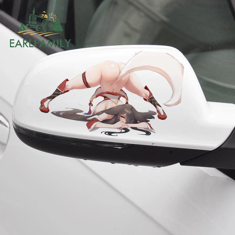 EARLFAMILY 13cm X 8.1cm Ahri League of Legends Amusing Car Stickers Interesting Bumper Rearview Mirror Waterproof Decal Graphics