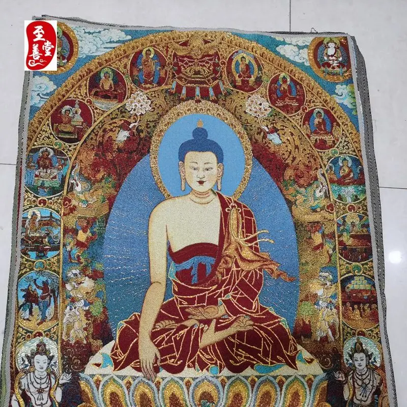 Tibet Tibetan Cloth Silk Tathagata buddha sakyamuni buddha Thangka Tangka Embroidery Painting Embroidery Hanging Pictures