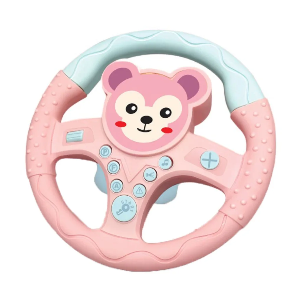 

360 ° Rotation Cartoon Copilot Steering Wheel Multi Functional Montessori Simulation Steering Wheel Toys Early Education