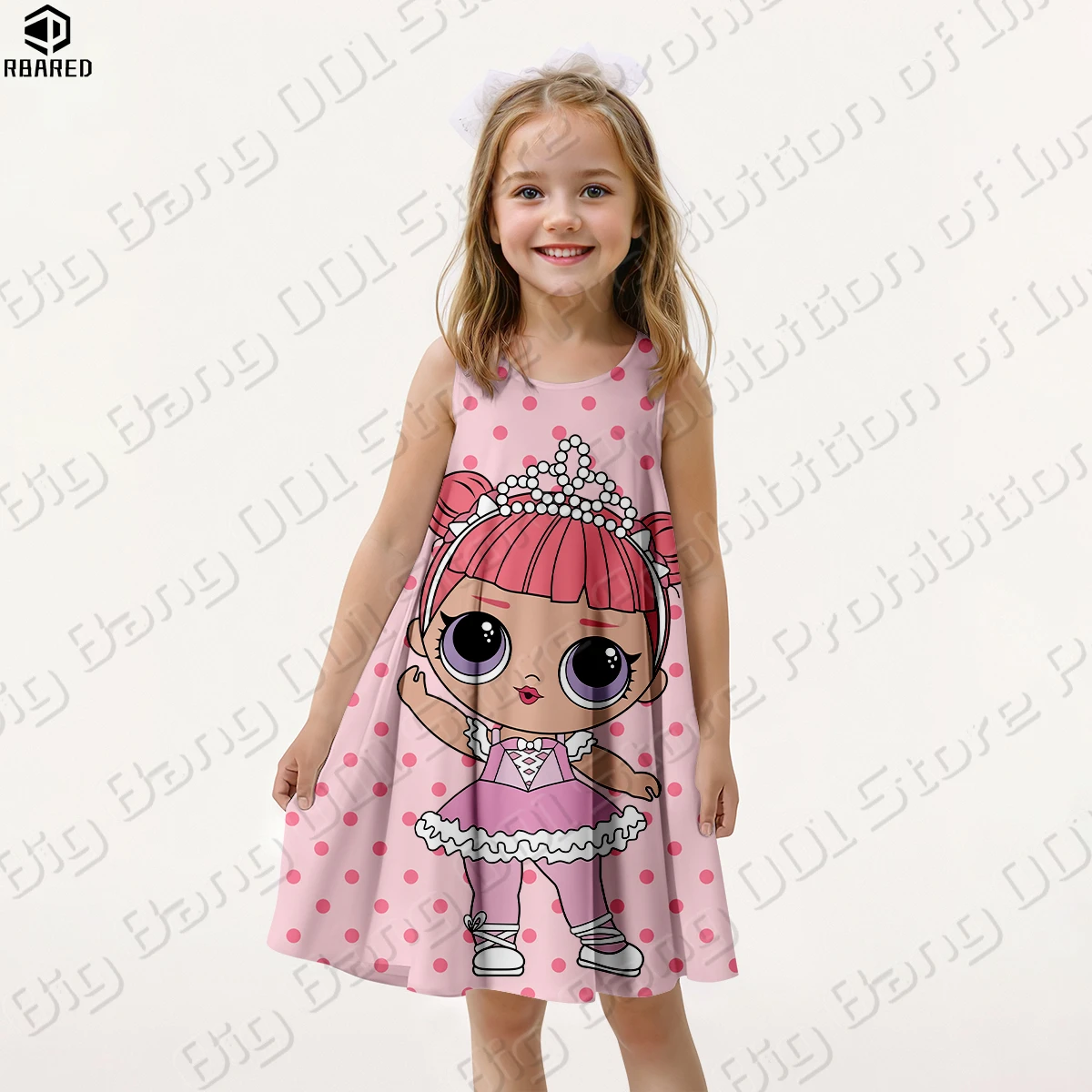 Surprise Doll Holiday Dresses 2024 Kids Clothes Summer Dress Party Dresses for Girls Girl Clothing Children Girls\' Elegant Baby