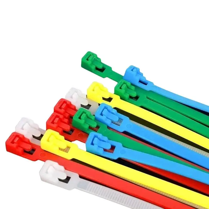 Heavy Duty Releasable Reusable Plastic Cable Zip Ties 100Pcs, 4*150MM Adjustable Loose Slipknot Nylon Wire Organizer