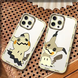 MINISO Cute M-Mimikyu Phone Case for iPhone 12 11 13 14 15 16 Max Pro Plus Transparent Bezel Cover