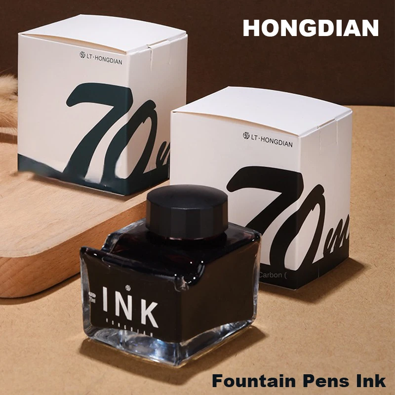 HONGDIAN 70ml Fountain Pens Ink Appearance of pen holder Glass Bottled Writing Calligraphy ink Office School Supplies Stationery