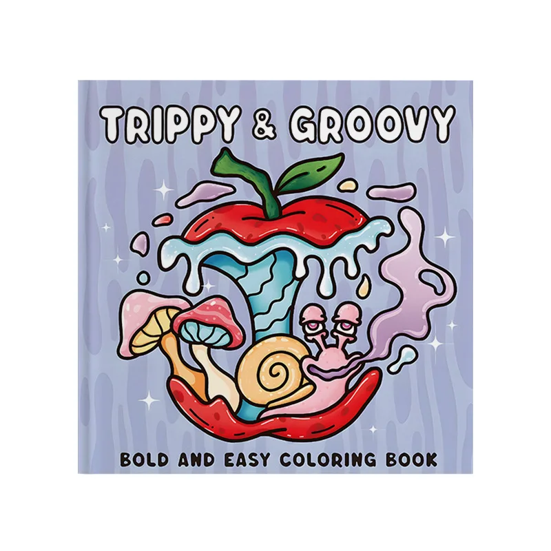 Thick Psychedelic Pattern Coloring Book Anti-Bleed Stress Relief Graffiti Notebook For Relaxing Hand Drawing Creation
