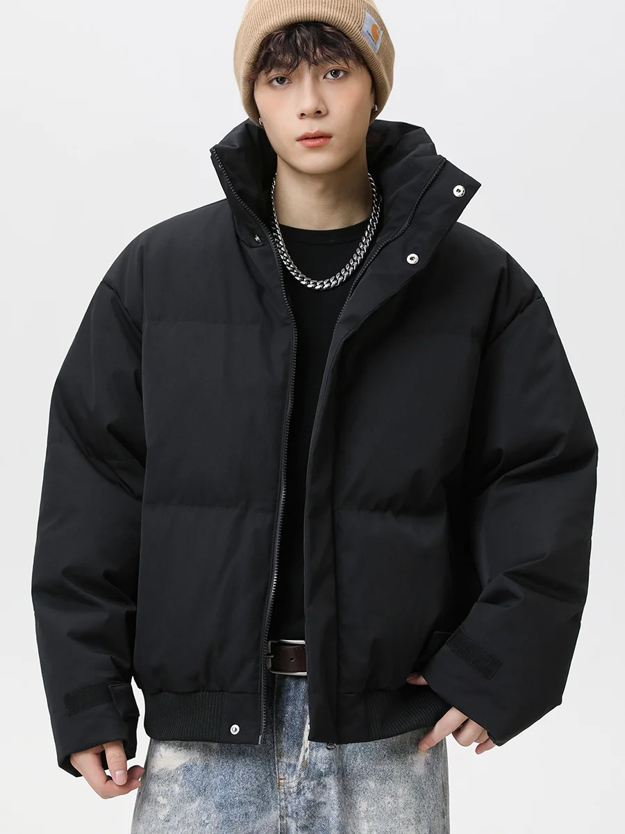 

Men's Windproof Warm Casual Long Sve Zipper Hooded Cotton Jaet Autumn Winter Faion Comfortable Versatile Loose Fit Coat