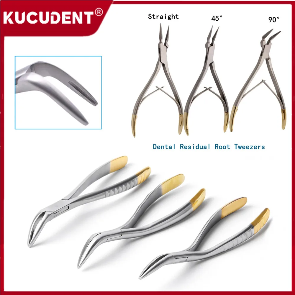 Dental Root Fragment Minimally Invasive Tooth Extraction Forcep Residual Root Tweezers Teeth Extractor Plier Curved Dentist Tool