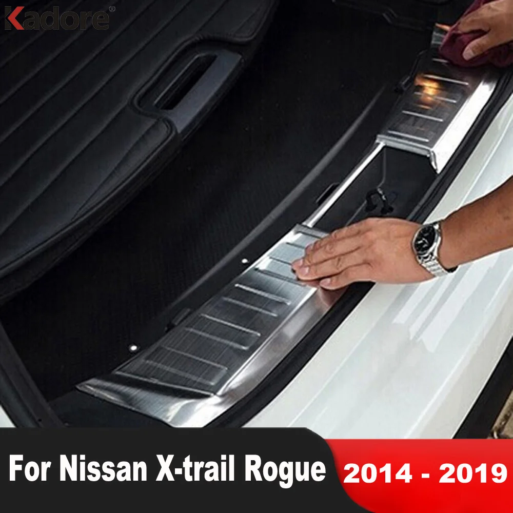 

Накладка на задний бампер для Nissan X-Trail Rogue T32 2014-2018 2019 из нержавеющей стали, Накладка на порог автомобильной двери, аксессуары