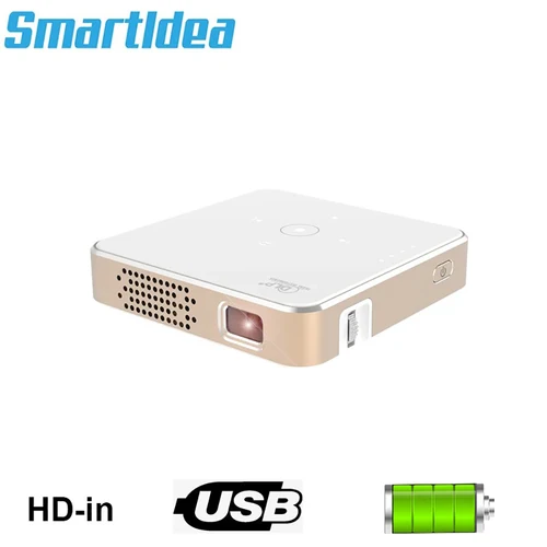 Smartldea 휴대용 DLP HD 미니 프로젝터, 포켓 시네마 프로젝터, 내장 배터리 및 스피커, 디지털 비디오 게임 미러 비머, 신제품 